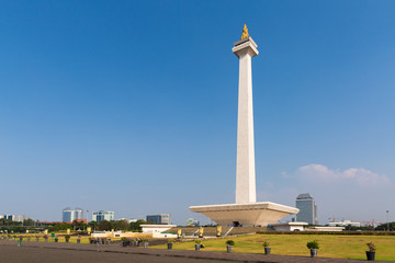 Beautiful view of the National Monument of Indonesia (Monumen Nasional, MoNas) in Jakarta, Indonesia - 294573274