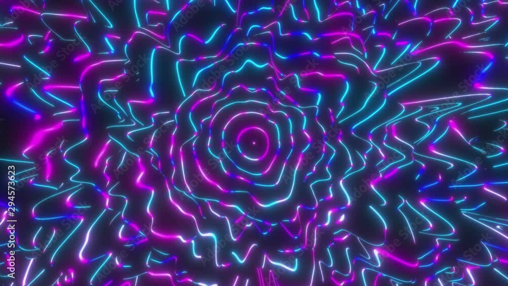 Poster looped animation. abstract colorful wavy background in bright neon colors. modern colorful wallpaper