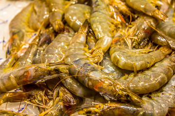 tiger prawn on market