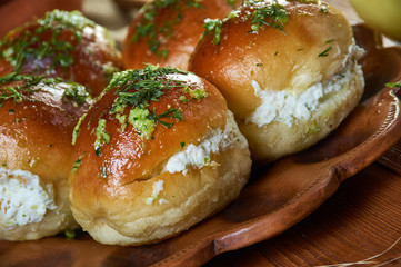 Russian Garlic cakes with cottage cheese