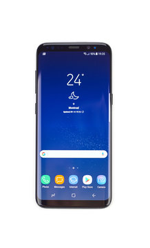 New Samsung s8 on a white background