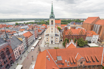Fototapeta na wymiar Torun, Poland - located on the Vistula River, Torun displays one of the most wonderful Gothic and Baroque architectures of Poland. Here in particular the Old Town, a Unesco World Heritage site