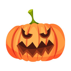 Ominous on a jack lantern. Vector illustration.