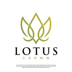 vector logo of line art lotus plants