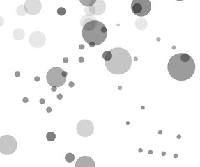 Fototapeta na wymiar Gray transparent bubbles, circles on a white background. Bokeh preset, design element to create light, delicate patterns. Vector illustration