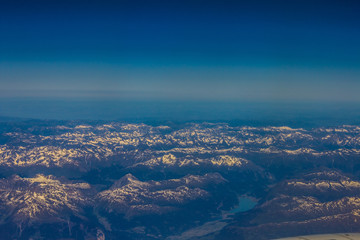 view airplane austrian landscape alps