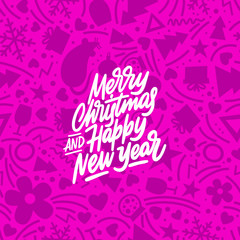 Merry christmas and happy new year brush hand lettering.Vector illustration. Can be used for holidays festive design.