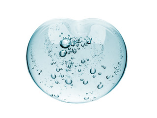 Squeezed cosmetic clear cream gel texture Iisolated on white background. Close up photo of...
