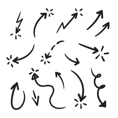 Hand drawn arrow mark icons vector