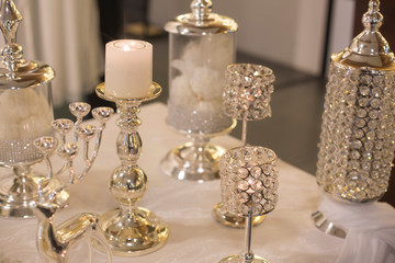 Wedding table beautiful crystal decoration