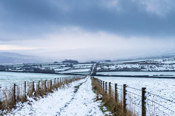 Addingham moor in the snow. Yorkshire