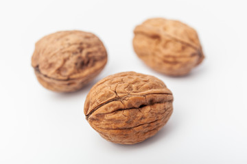 walnuts isolated on white background
