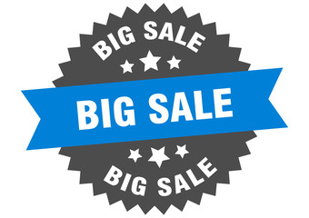 big sale sign. big sale blue-black circular band label