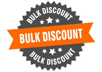 bulk discount sign. bulk discount orange-black circular band label
