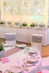 fancy table set for a wedding dinner