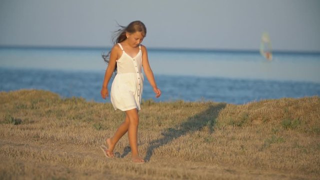 little girl in a white dress