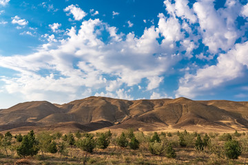 Beautiful mountain landscape with clouds
