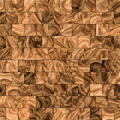 Seamless wallpaper of square wooden blocks