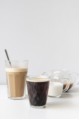 Various containers for delicious coffee