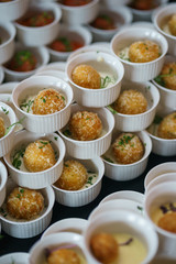 Catering and guest meals during the event. Quick mini snacks in a special beautiful dish.