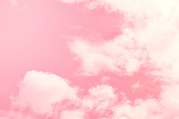 Clouds in sky. Beautiful coral sky with pink and red clouds