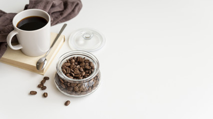 Assortment of coffee on white background