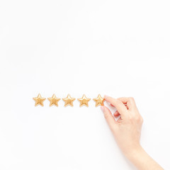 Five stars Customer Experience Feedback Concept