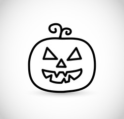 Halloween pumpkin icon thin line style VECTOR