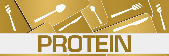 Protein Brown Spoon Fork Knife Rounded Squares 