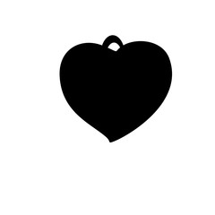 Silhouette Christmas heart christmas tree toy. Symbol Happy New Year. Vector Illustration