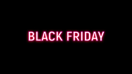 Black Friday Sale neon sign. Long horizontal light banner. For art template design, list, page, mockup brochure style, banner, idea, cover, booklet, print