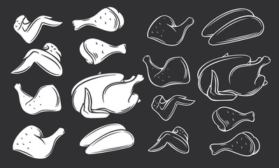 Whole chicken, chicken legs and wings