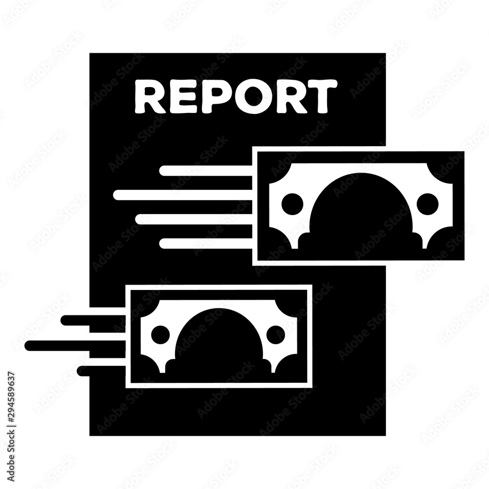 Poster expense report icon. simple illustration of expense report vector icon for web design isolated on wh