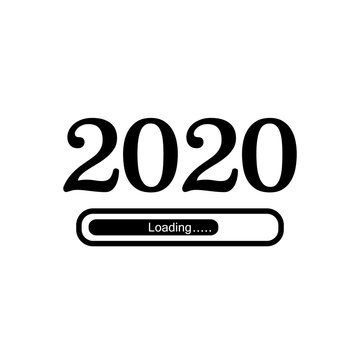 2020 loading line icon. Merry Christmas and Happy New Year, Loading bar icon. Vector
