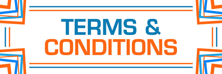 Terms And Conditions Blue Orange Random Borders Horizontal 