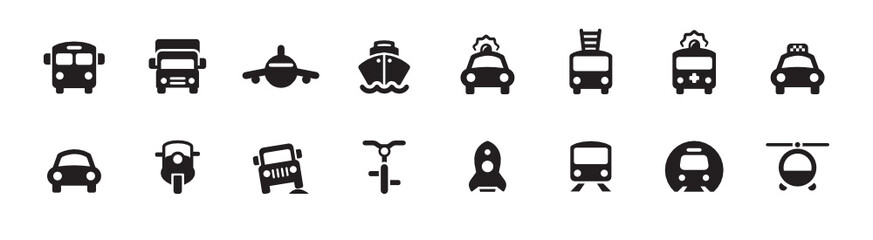 Transportation and Vehicle Icon Set (vector icons)