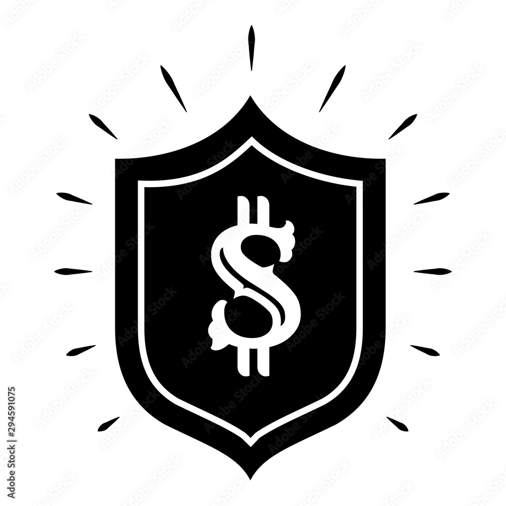 Aufkleber dollar shield icon. simple illustration of dollar shield vector icon for web design isolated on whit