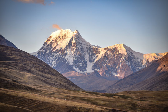 Stunning Andean mountain landscapes in the Chillca Valley. Ausungate, Cusco, Peru