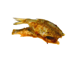 fried fish isolated on white background