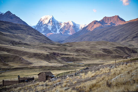 Stunning Andean mountain landscapes in the Chillca Valley. Ausungate, Cusco, Peru