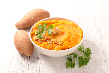 sweet potato mixed, mashed sweet potato