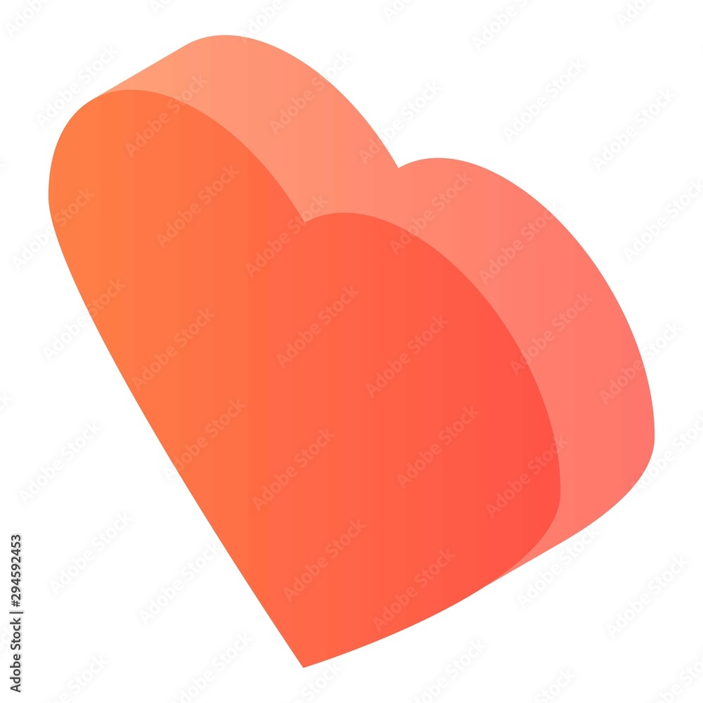 Aufkleber red heart icon. isometric of red heart vector icon for web design isolated on white background