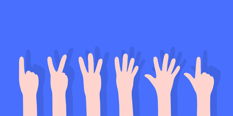 cartoon set of counting hands