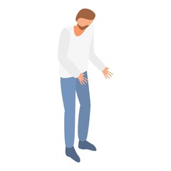 Bearded man icon. Isometric of bearded man vector icon for web design isolated on white background