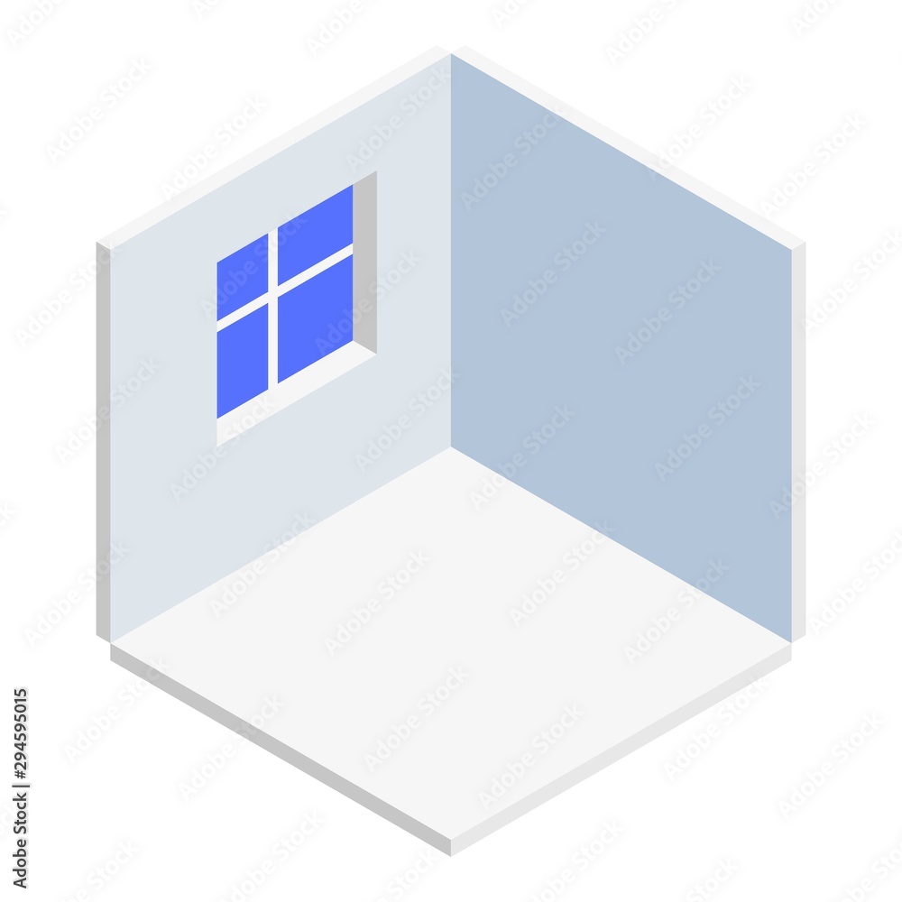 Poster empty room icon. isometric of empty room vector icon for web design isolated on white background