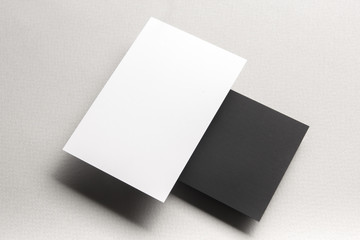 Business cards blank. Mockup on color background. Flat Lay. copy space for text.