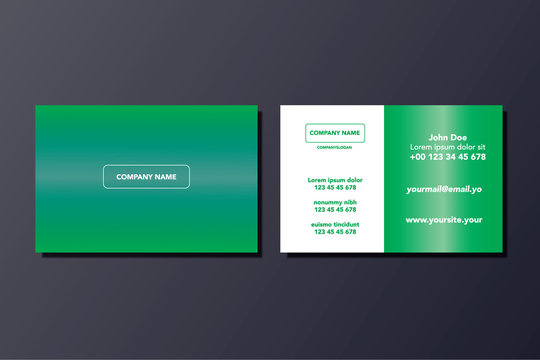 Business card with green gradient easy to change. Format .ai