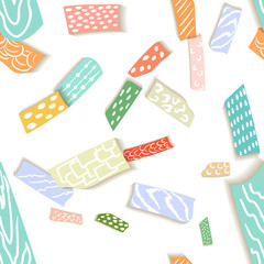 Cut paper craft pattern in origami style. Fashion and style. Can use any purpose summer poster. Paper cutout vector illustration. Fabric texture. Gift paper. 3d vector. Design element.