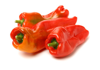 Fresh red pepper on white background