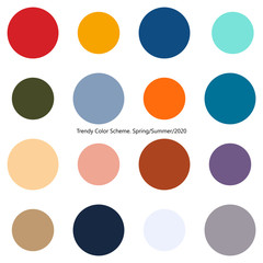 Trendy color scheme for spring and summer season of 2020